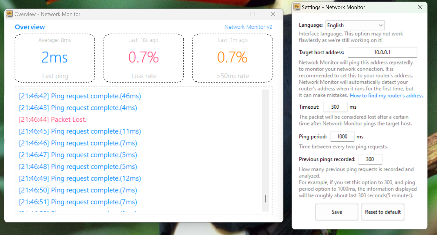 Network Monitor v2 Screenshot